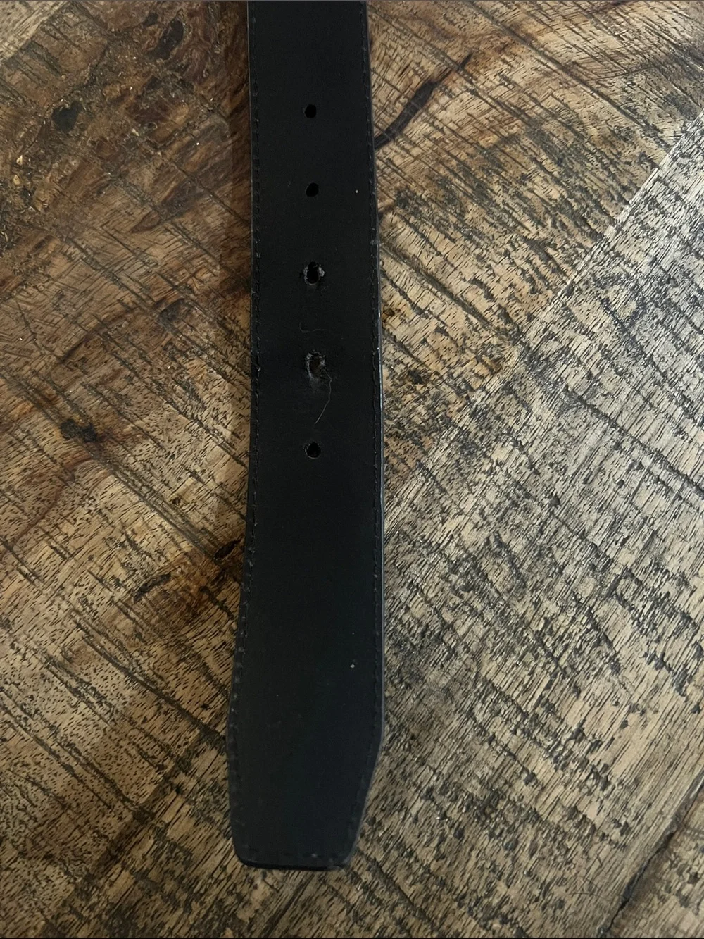 Original Penguin Black Leather Belt with Silver Buckle